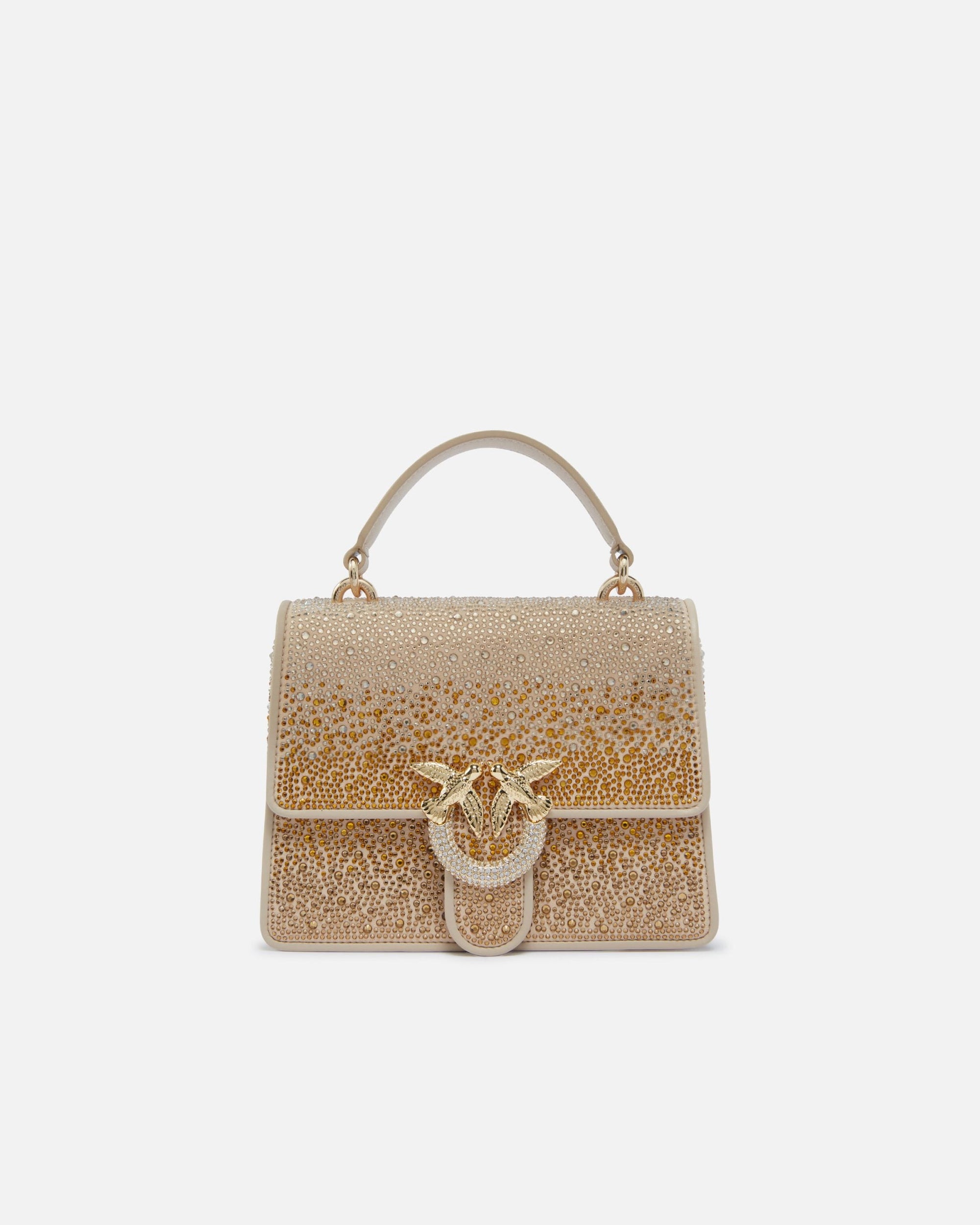 Mini Love Bag Top Handle with Rhinestones