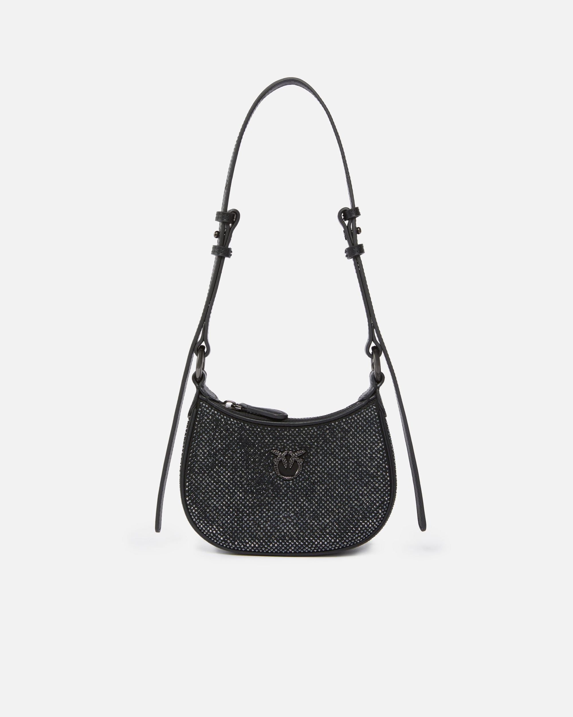 Mini Half Moon shoulder bag with rhinestones