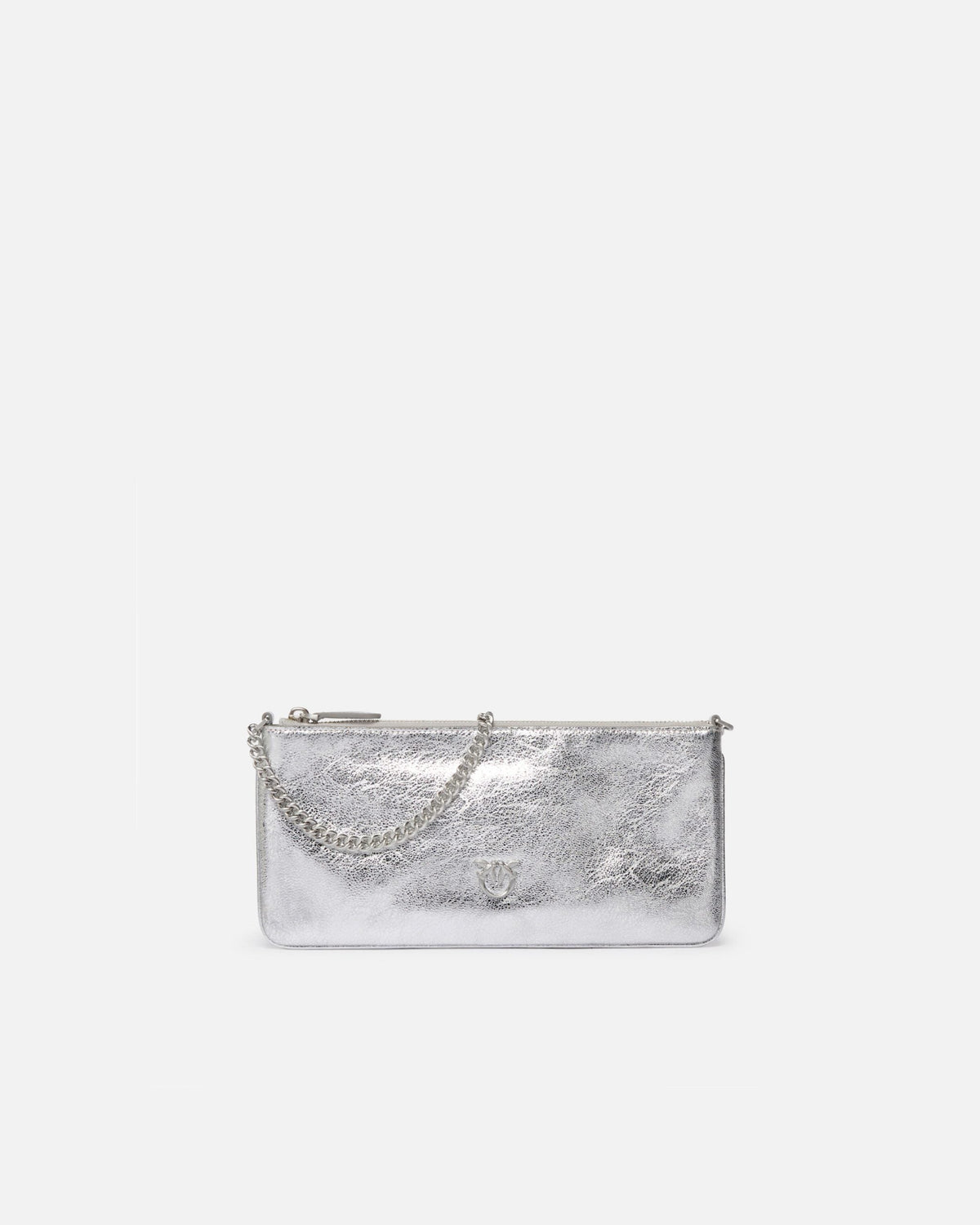 Laminated leather clutch with shoulder strap