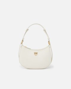 Mini Love Bag Half Moon - White Antique Gold