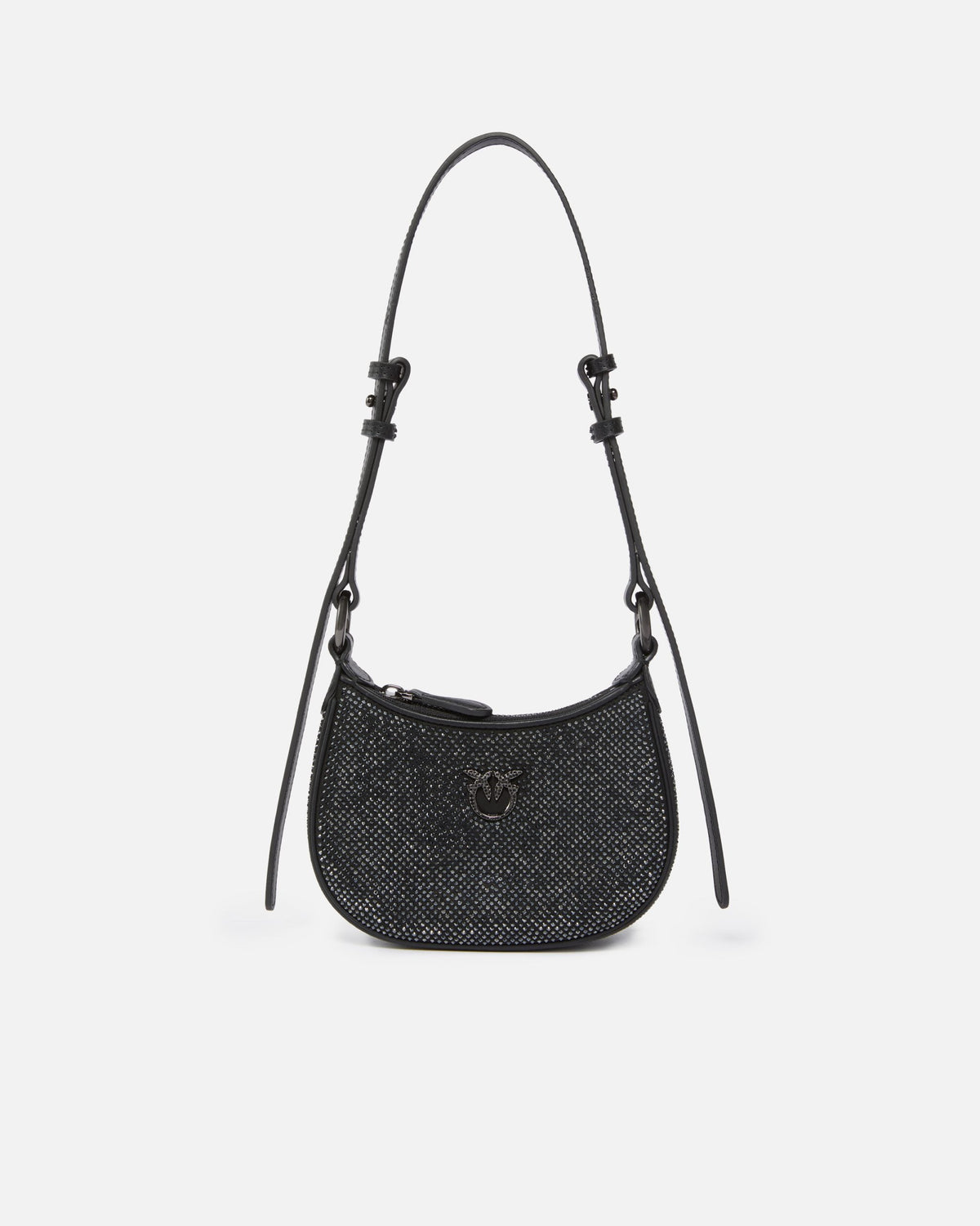 Mini Half Moon shoulder bag with rhinestones