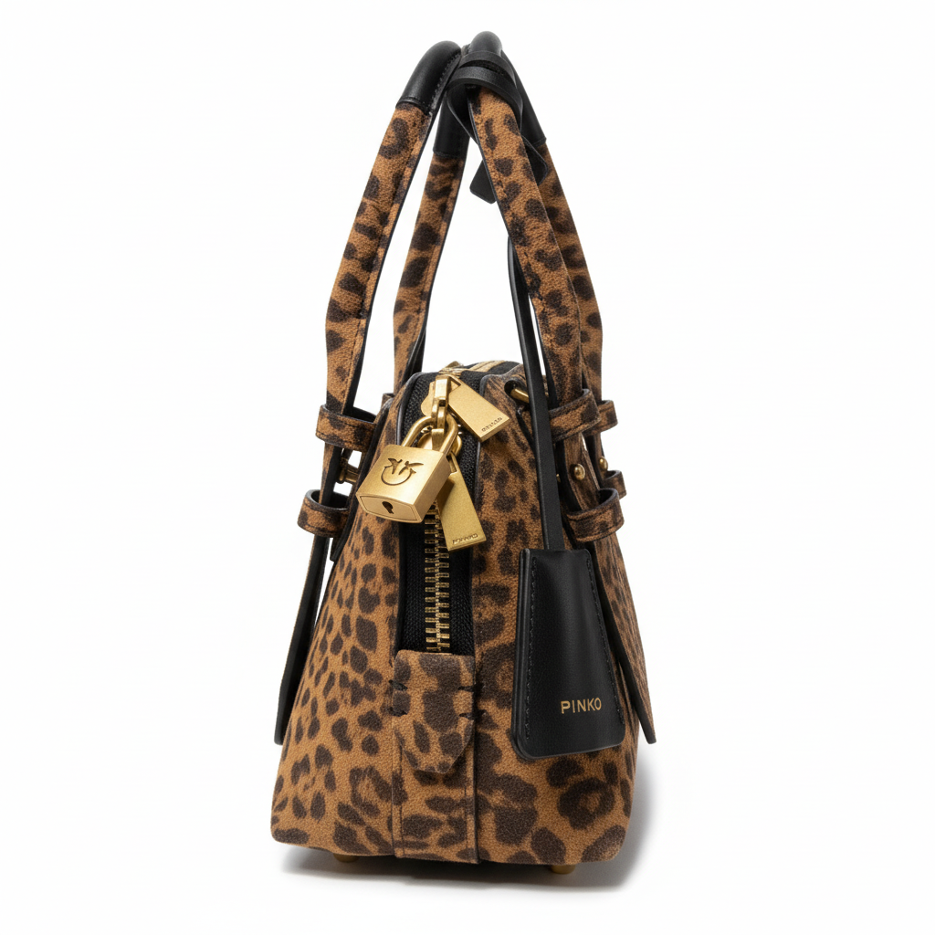 PINKO - MINI BOWLING BAG - SUEDE - LEOPARD