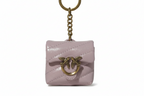 PINKO - LOVE PUFF - LEATHER BAG CHARM - ROSA