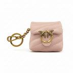PINKO - LOVE PUFF - LEATHER BAG CHARM - ROSA